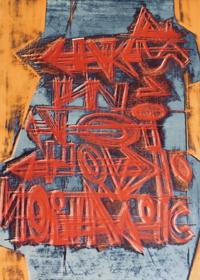 Théo KERG - Sans-titre, 1970 - Lithographie originale signée 2