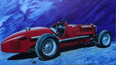 Edouard KUHN : SUNBEAM 1909, 1972- Lithographie signée et numérotée 2