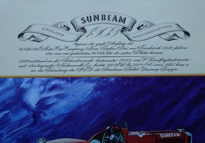 Edouard KUHN : SUNBEAM 1909, 1972- Lithographie signée et numérotée 2