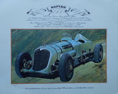 Edouard KUHN : NAPIER 1900 - Lithographie signée et numérotée, 1972 2
