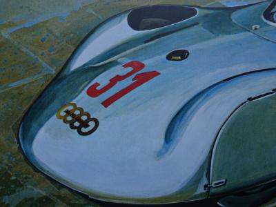 Edouard KUHN : Auto-Union 1937, Lithographie signée et numérotée, 1972 2
