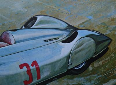 Edouard KUHN : Auto-Union 1937, Lithographie signée et numérotée, 1972 2