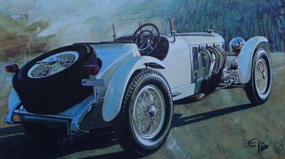 Edouard KUHN : Daimler-Benz 1928 , Lithographie signée et numérotée 2