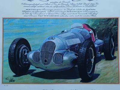 Edouard KUHN : Daimler Benz W125 - Lithographie signée et numérotée 2