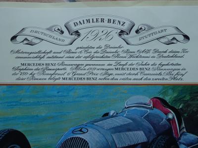 Edouard KUHN : Daimler Benz W125 - Lithographie signée et numérotée 2