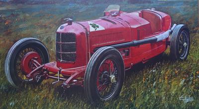 Edouard KUHN : Alfa Romeo P4, 1972 - Lithographie signée et numérotée 2