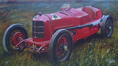 Edouard KUHN : Alfa Romeo P4, 1972 - Lithographie signée et numérotée 2