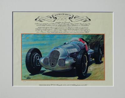 Edouard KUHN : Daimler Benz W125 - Lithographie signée et numérotée 2
