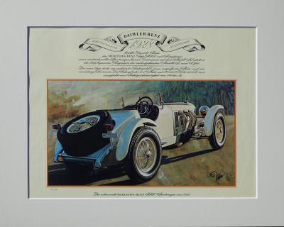 Edouard KUHN : Daimler-Benz 1928 , Lithographie signée et numérotée 2