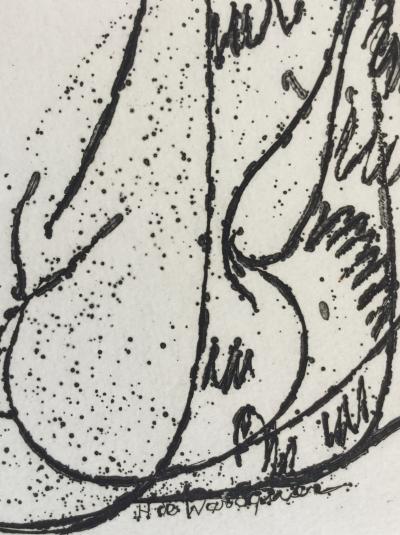 Henry de WAROQUIER - L’énigme ou la femme-chat ,1951 - Eau forte pointe sèche signée 2
