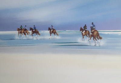 Victor SPAHN - Cavaliers sur la plage - Lithographie signée au crayon 2