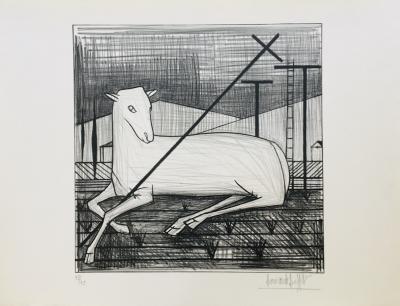 Bernard BUFFET - L’agneau pascal, 1954 - Lithographie originale signée au crayon 2