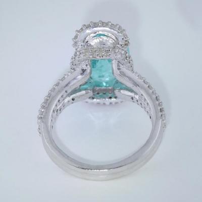Paraiba Tourmaline GIA Certified & Diamond Ring 2