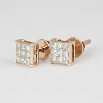 Rose Gold Diamond Earring Studs 2