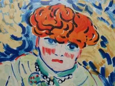 Maurice de VLAMINCK (d’après) : Femme et son petit chien, 1958 - Lithographie signée 2