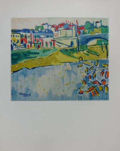 Maurice de VLAMINCK (d’après) : Le pont de Chatou, 1958 - Lithographie signée 2