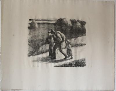 Camille PISSARRO-  Les Trimardeurs ou les Errants, 1986 - Lithographie 2