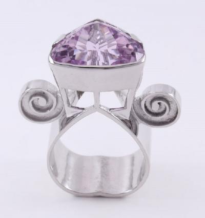 White Gold Kunzite Cocktail Ring 2