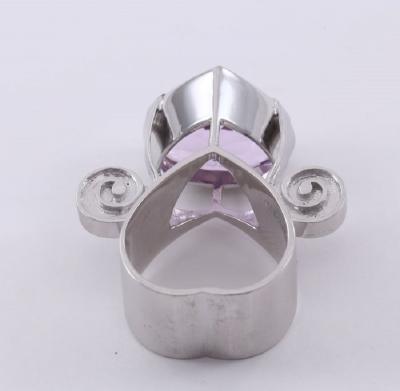 White Gold Kunzite Cocktail Ring 2