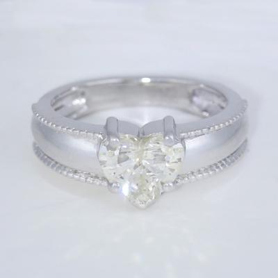 White Gold Heart Shape Solitaire Diamond Ring 2