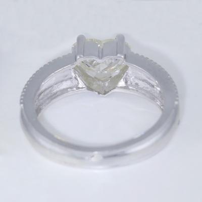 White Gold Heart Shape Solitaire Diamond Ring 2