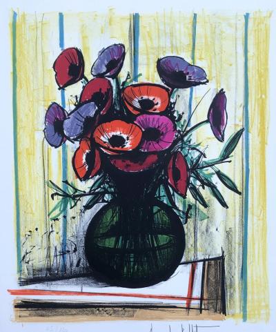 Bernard BUFFET - Les anémones, 1972 - Lithographie originale signée numérotée 2