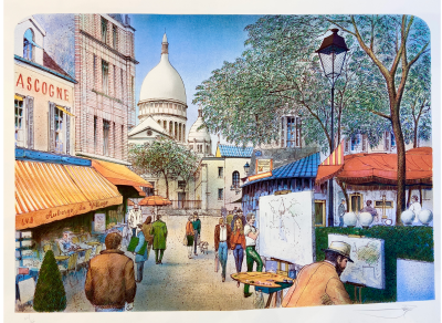 Rolf RAFFLEWSKI - Montmartre, 1955. Lithographie originale signée au crayon 2