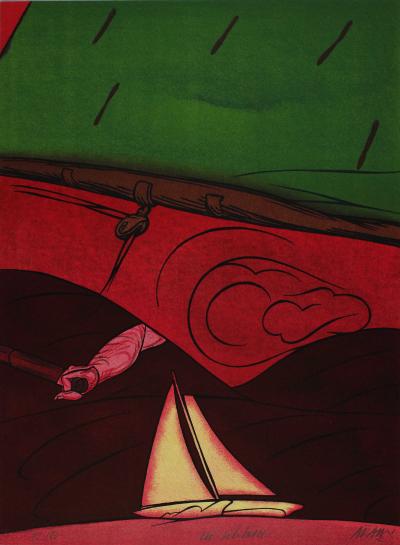 Valerio ADAMI - En solitaire, 1984 - Lithographie signée au crayon 2