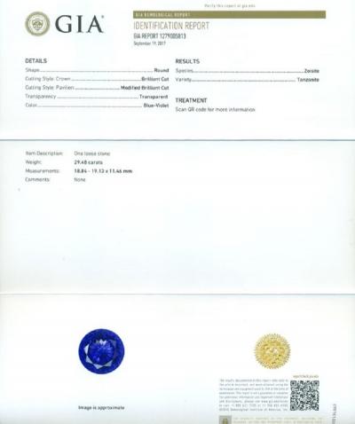 Bague en or blanc avec tanzanite (certifiée GIA) et diamants 2