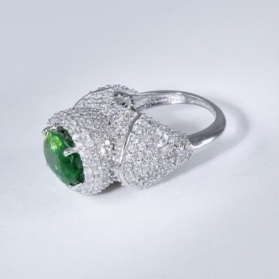 White Gold Tsavorite Garnet & Diamond Ring 2