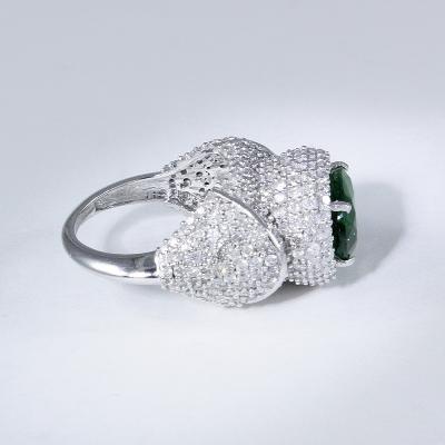 White Gold Tsavorite Garnet & Diamond Ring 2