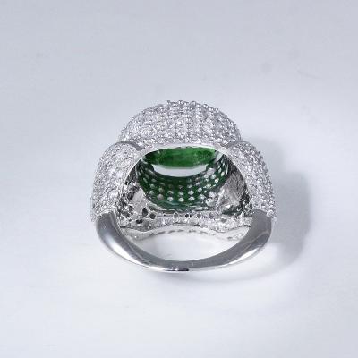 White Gold Tsavorite Garnet & Diamond Ring 2