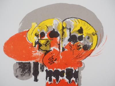 Graham SUTHERLAND - Composition en jaune et rouge, 1972 - Lithographie originale 2