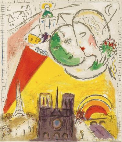 Marc CHAGALL - Le Dimanche, 1954 - Lithographie Originale 2