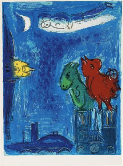 Marc CHAGALL - Les monstres de Notre-Dame, 1954 - Lithographie Originale 2