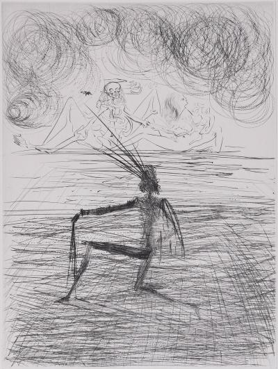 Salvador DALI - Chevalier à Genou - Faust, 1969 - Gravure Originale 2