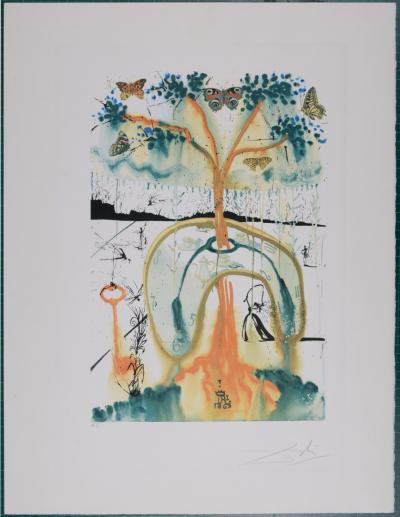 Salvador DALI - A mad tea party Alice in Wonderland, 1969 - Héliogravure signée à la main 2