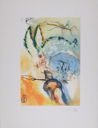 Salvador DALI - Down the Rabbit Hole Alice in Wonderland, 1969 - Héliogravure signée à la main 2