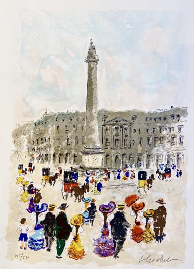 Urbain HUCHET - Place de la Concorde, 1963 - Lithographie originale signée et numérotée. 2