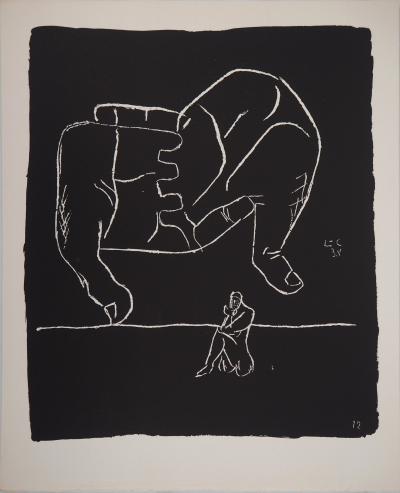 LE CORBUSIER - Les mains et le penseur, 1964 - Lithographie originale signée 2