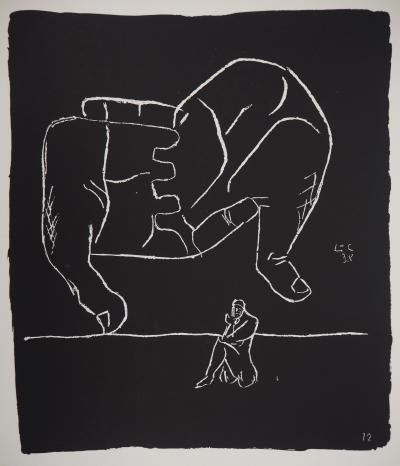 LE CORBUSIER - Les mains et le penseur, 1964 - Lithographie originale signée 2