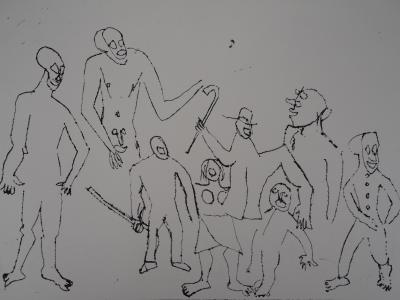 Alexandre CALDER - Santa Claus, Groupe joyeux - Gravure originale signée 2