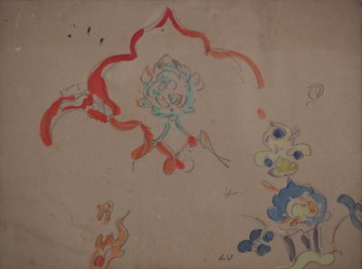 Louis VALTAT : Etudes de fleurs - Aquarelle originale Signée 2