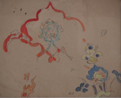 Louis VALTAT : Etudes de fleurs - Aquarelle originale Signée 2
