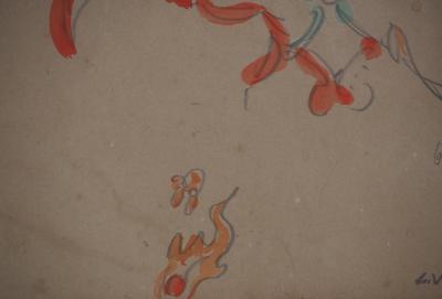 Louis VALTAT : Etudes de fleurs - Aquarelle originale Signée 2
