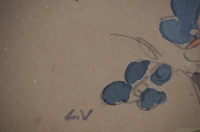 Louis VALTAT : Etudes de fleurs - Aquarelle originale Signée 2