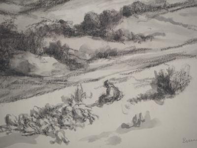 Maximilien LUCE - Giverny, Berger dans le vallon - Dessin original signé 2