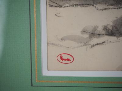 Maximilien LUCE - Giverny, Berger dans le vallon - Dessin original signé 2