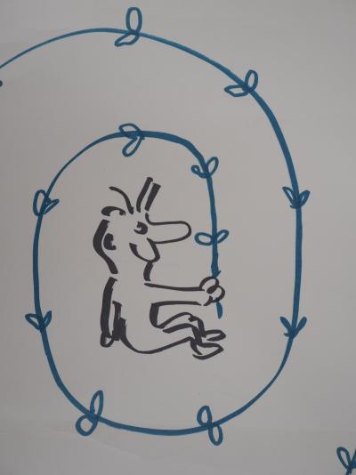 Alain TREZ : Tourbillon de fleur - Dessin original Signé 2