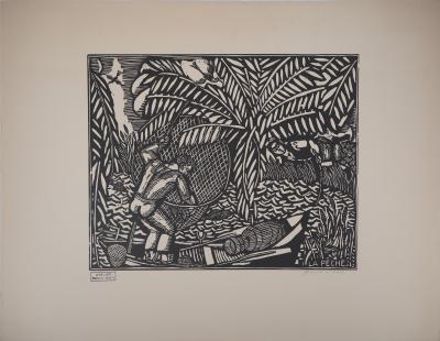 Raoul DUFY : La pêche - Gravure originale sur bois signée 2
